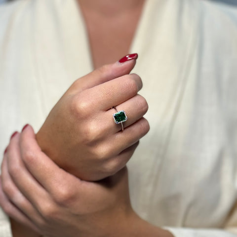 Anello Kate rettangolare oro e zircone