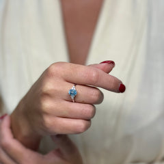 Anello oro topazio e diamanti