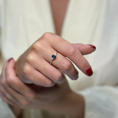 Anello oro diamanti e zaffiro