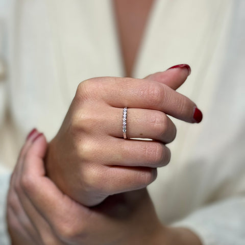 Anello Veretta E-F/ VVS oro e diamanti