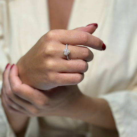 Anello cuore E-F/ IF-VVS oro e diamanti