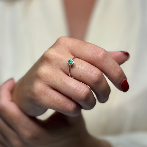 Anello Kate Diamanti e smeraldo oro