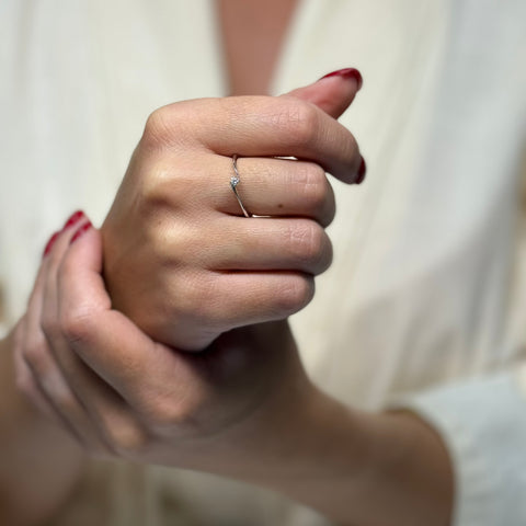 Anello solitario  G-H/ VS oro e diamante