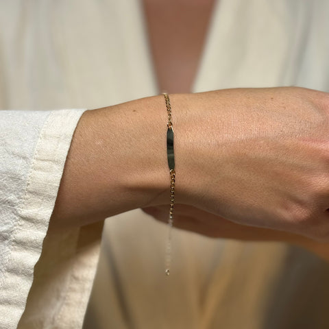 Bracciale catenina con piastra oro bimbi