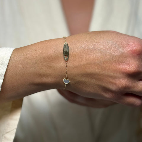 Bracciale piastra cuore bimbi oro