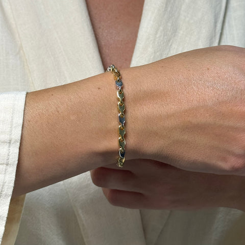 Bracciale tubolare bicolor oro