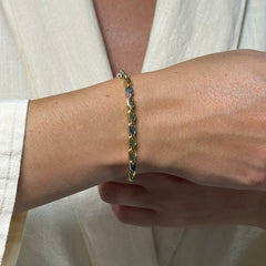 Bracciale tubolare bicolor oro