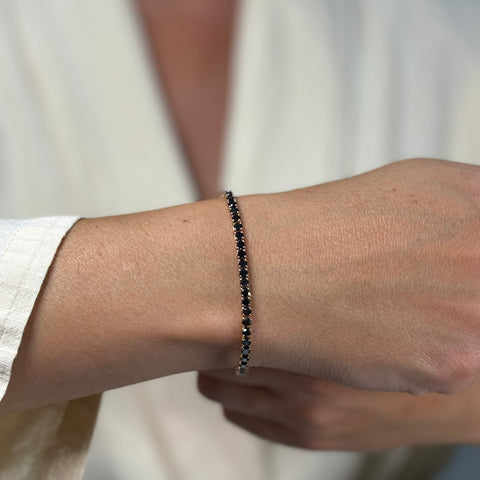 Bracciale Tennis oro - diamanti neri