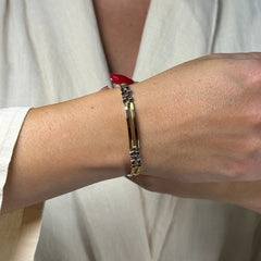 Bracciale semi rigido bicolor oro