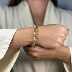 Bracciale fune voluminoso oro