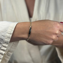 Bracciale groumette piastra oro