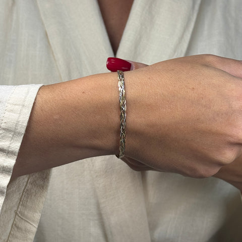 Bracciale treccia multicolor oro