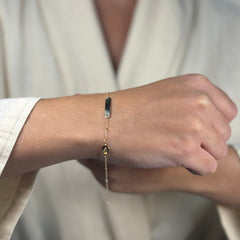 Bracciale piastra rosario bimbi oro
