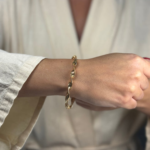 Bracciale torchon elastico oro