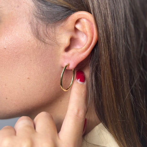 Orecchini cerchio ovale oro