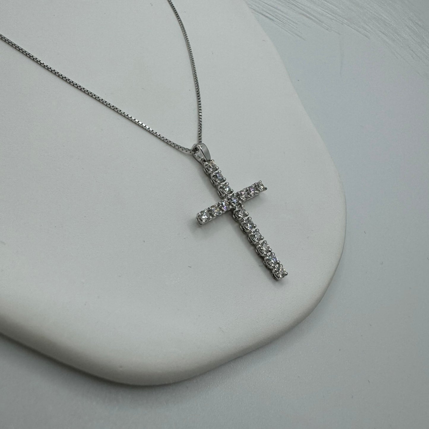Collana veneziana con croce diamante e oro