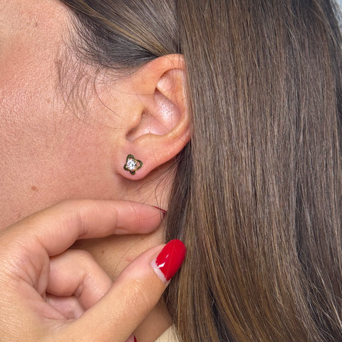 Orecchini farfalla con zirconi oro