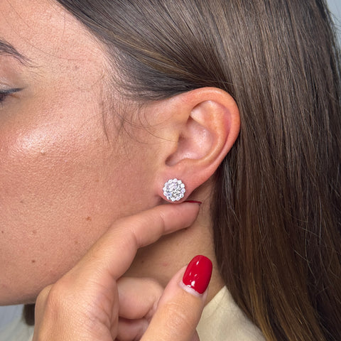 Orecchini fiore magic oro e zirconi