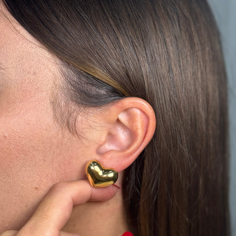 Orecchini cuore bombè oro