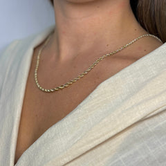 Collana fune con veneziana bicolor Degradè oro