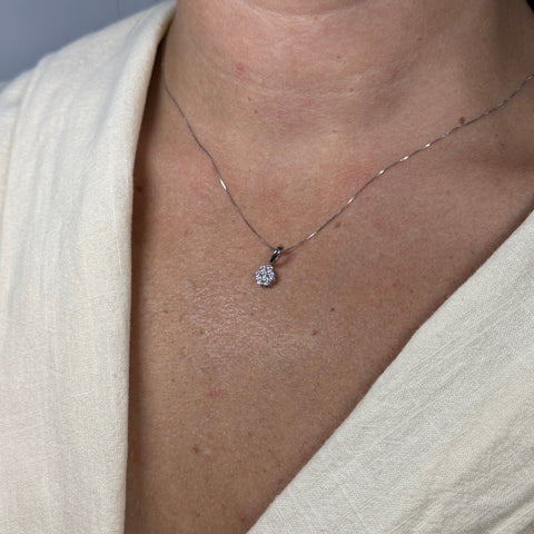 Collana veneziana con fiore zirconi oro