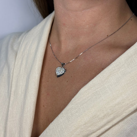 Collana con cuore oro e zirconi