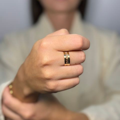 Anello fascia amore oro