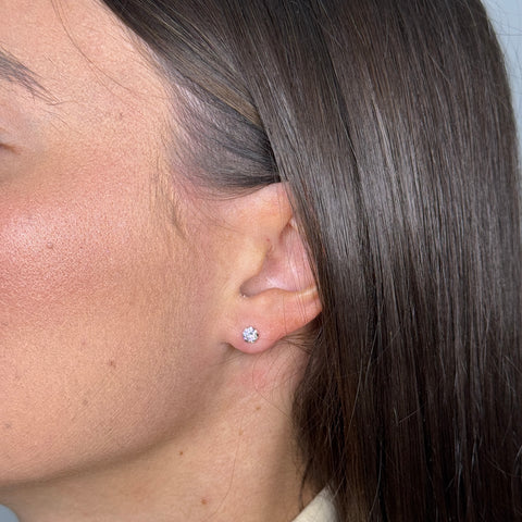 Orecchini punto luce oro e zirconi