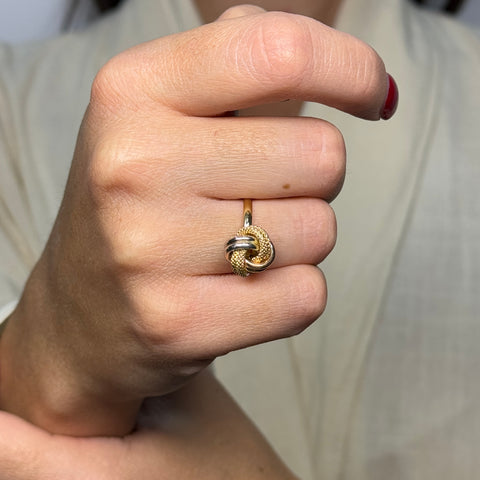 Anello nodo multicolor oro