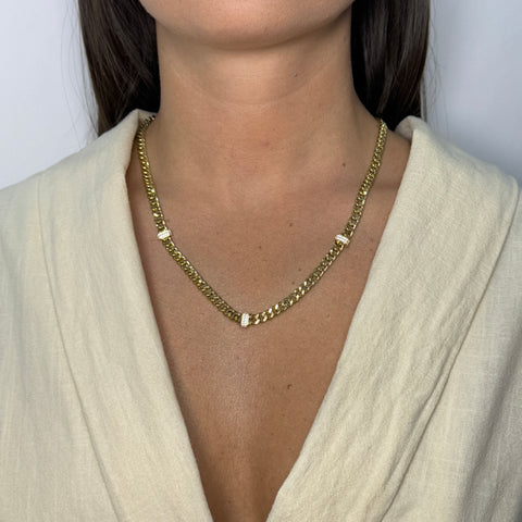 Collana groumette oro e zirconi