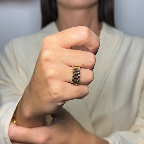 Anello jubilee bicolor oro