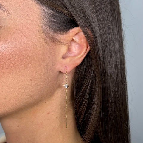 Orecchini punto luce pendente oro