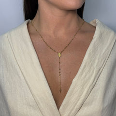Collana rosario con sfere lavorate oro