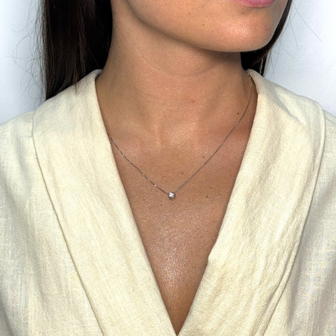 Collana veneziana punto luce tondo con diamante