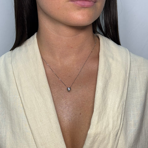 Collana veneziana con cuore punto luce oro e diamante