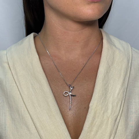 Collana con croce di diamanti oro