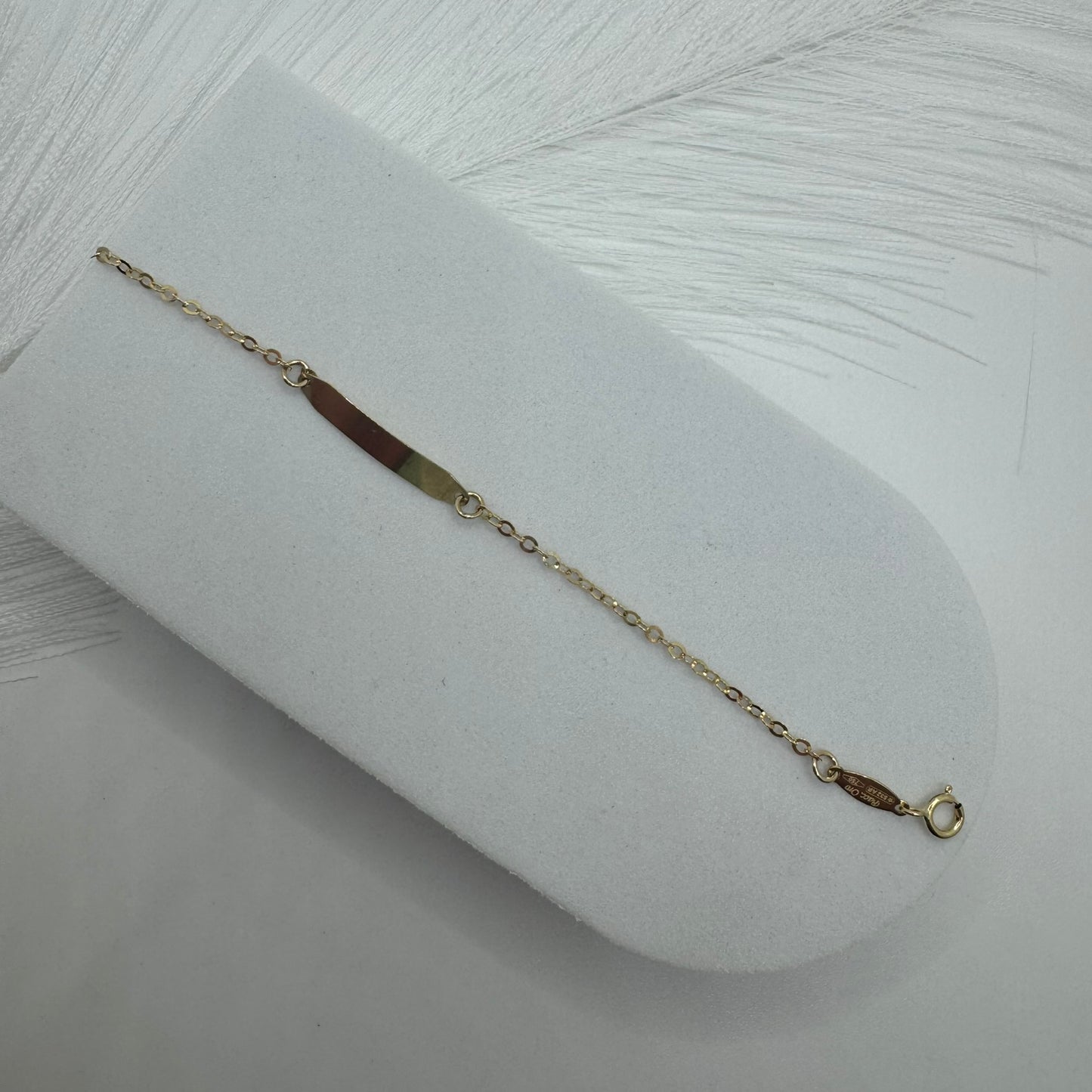 Bracciale catenina con piastra oro bimbi