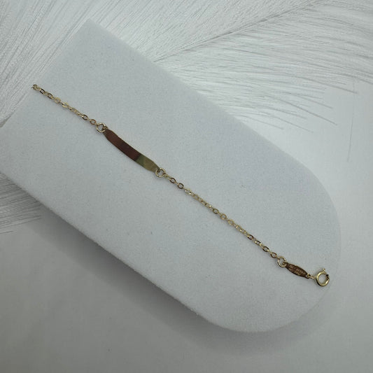 Bracciale catenina con piastra oro bimbi