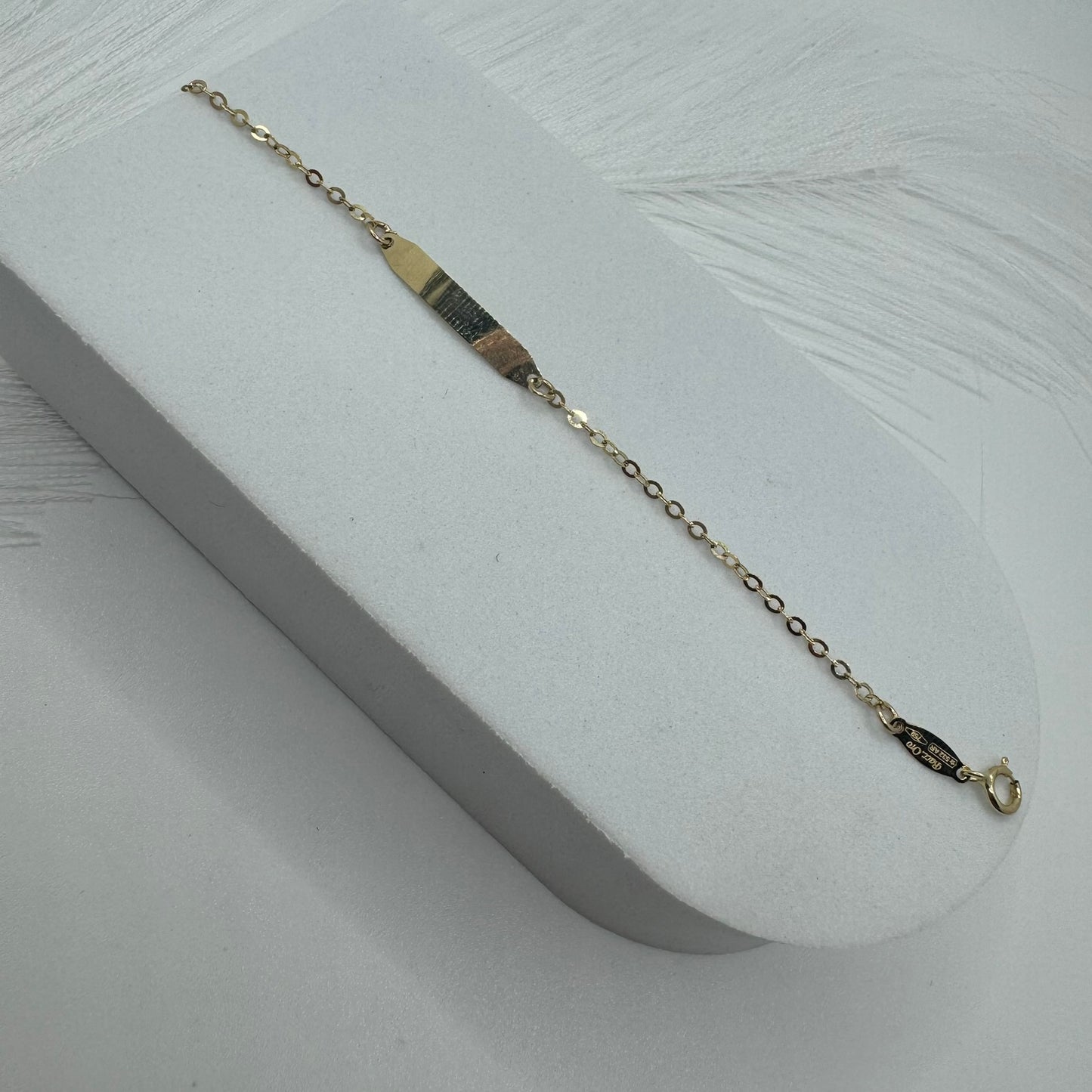Bracciale catenina con piastra oro bimbi