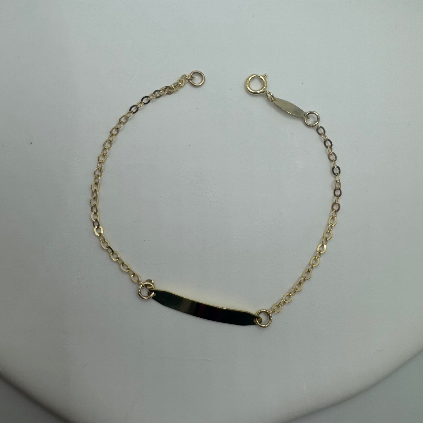 Bracciale catenina con piastra oro bimbi