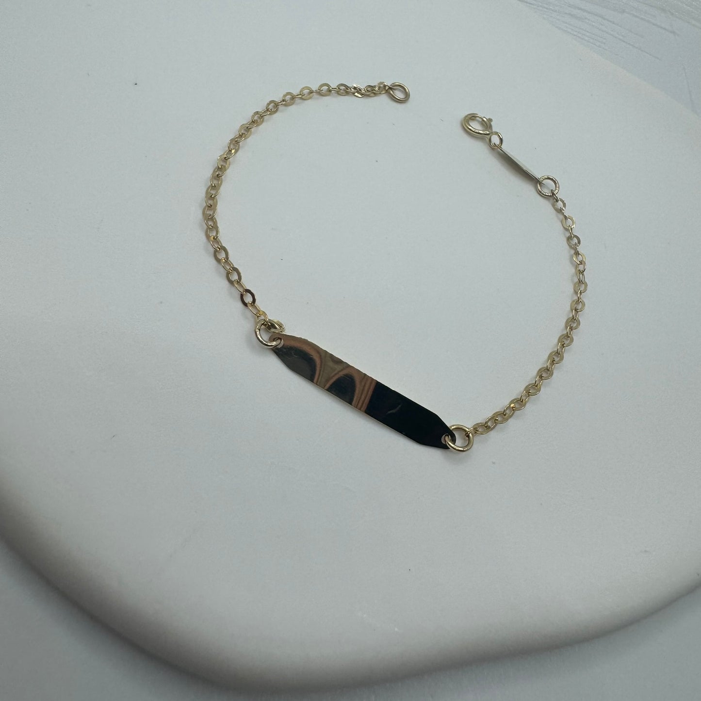 Bracciale catenina con piastra oro bimbi