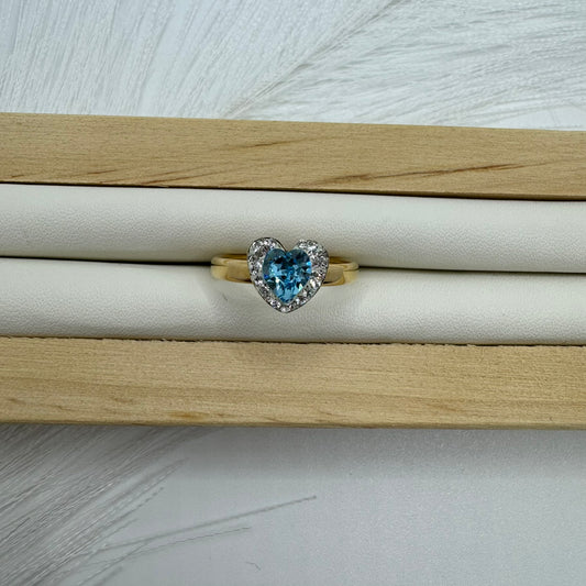 Anello cuore oro e zirconi