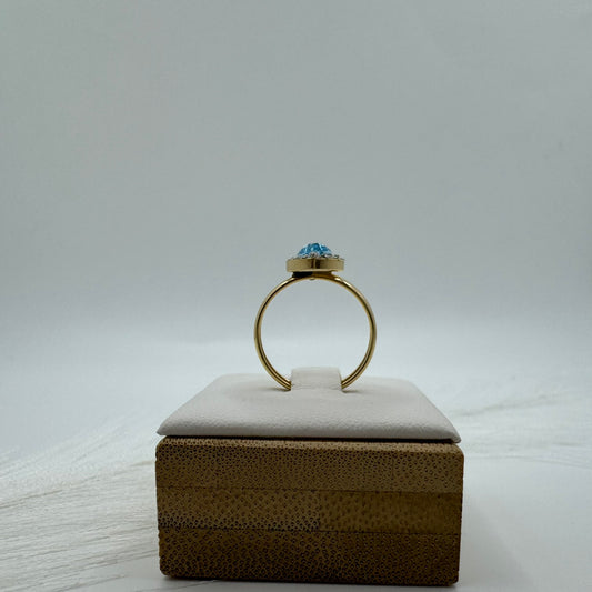 Anello cuore oro e zirconi
