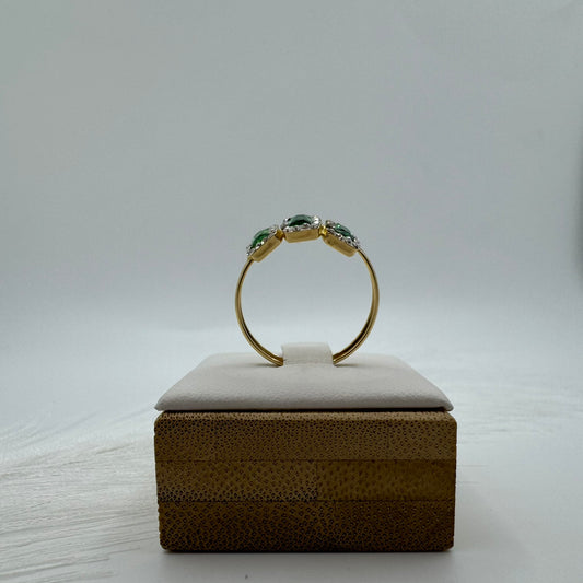 Anello trilogy rettangolo con zirconi oro