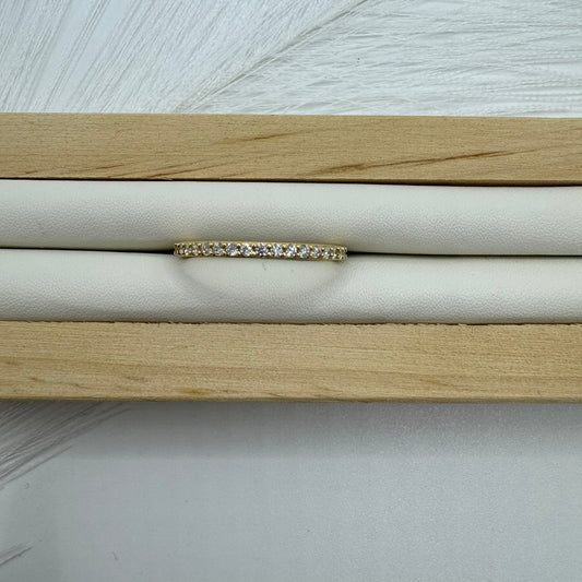 Anello Veretta con zirconi oro