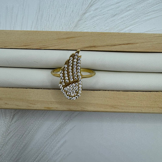 Anello ala zirconi e oro