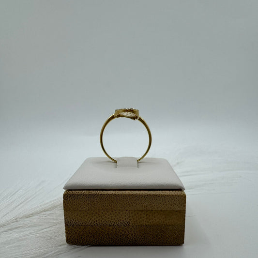 Anello ala zirconi e oro