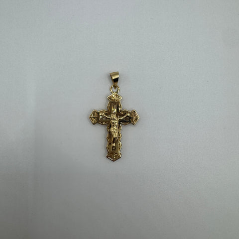 Pendente croce con zirconi oro