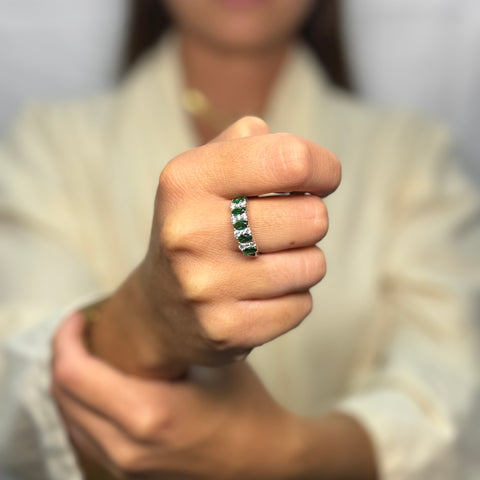 Anello Veretta con zirconi oro