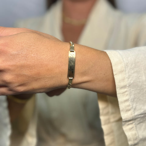 Bracciale 3+1 piastra oro